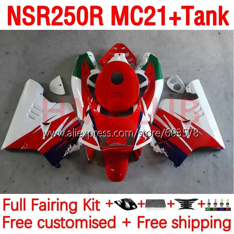 

+Tank Injection For HONDA NSR250 NSR 250R 250 R RR CC MC21 NSR250R 90 91 92 93 1990 1991 1992 1993 Fairing 194No.8 red glossy