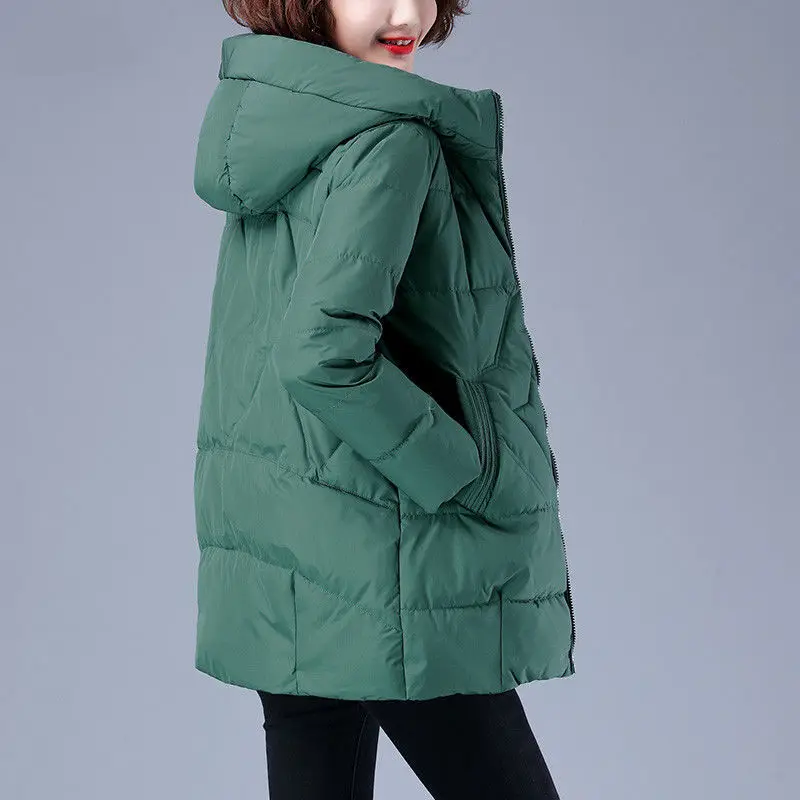 

Padded Jackets Women 2022 Winter Casual Hooded Long Sleeve Black Thick Warm Coat Black Big Size Long Down Jacket Femme Outerwear