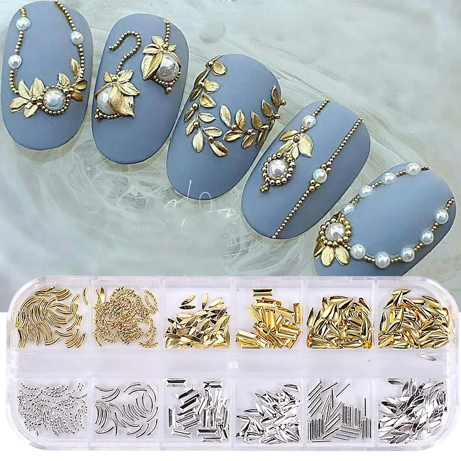 Металлический Фотоальбом С 12 Сетками Золотой/серебряный Лист Французская Кривая