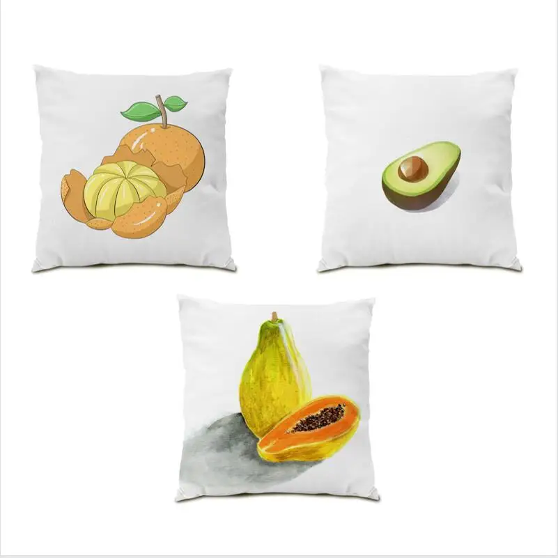 45x45 наволочки для диванных подушек украшение для гостиной из полиэстера и льна бархатная наволочка 45x45 наволочка для подушки с принтом фруктов E1242