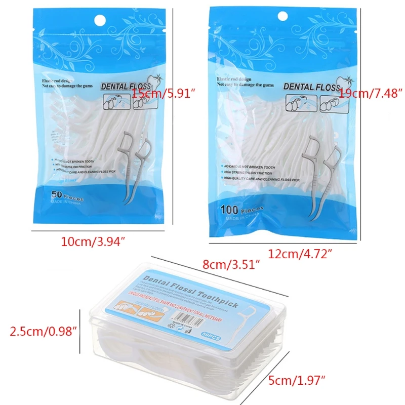50/100pcs Dental Floss Flosser Picks Toothpicks Teeth Stick Tooth Cleaning Interdental Brush Oral Hygiene Care Tool images - 6