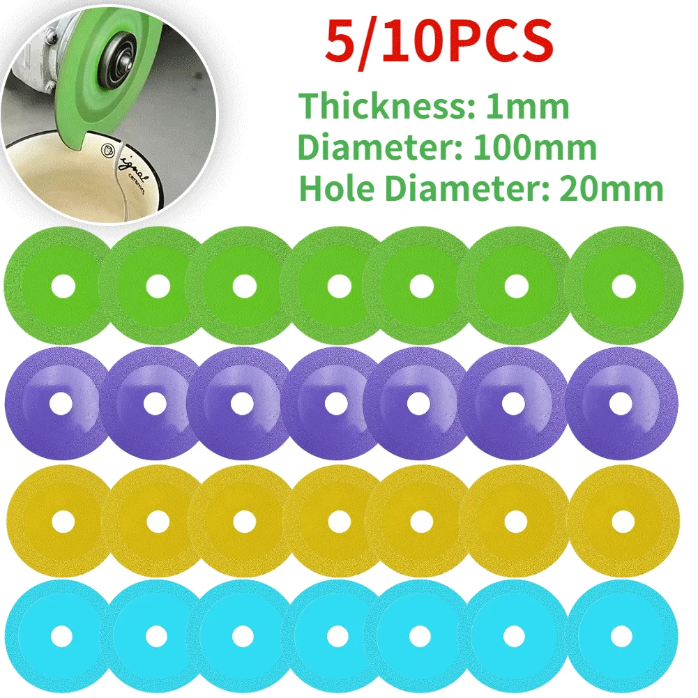 

5/10pcs 100mm Diamond Disc Saw Blade Ceramic And Ordinary Glass Tile Jade Marble Polishing Cutting Blade Sharp Brazing Grinding