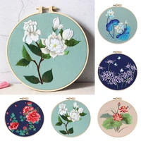 diy with hoop artcraft material pack cross stitch needlework embroidery kit bouquet flower needlecraft