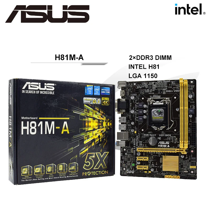 

Материнская плата LGA 1150 ASUS, новая модель, Системная плата Intel H81 H81M Core i7 i5 i3 DDR3 16 ГБ USB2.0 USB3.0 PCI-E 2,0 SATA III Micro-ATX
