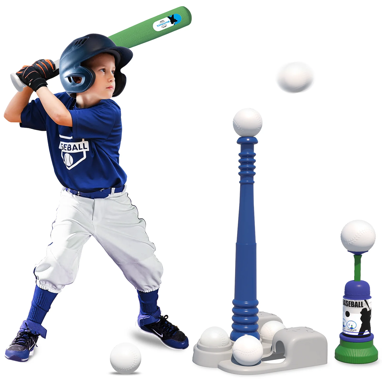 야구 공 장난감 소년 소녀 게임 조정 가능한 자동 피칭 야구 기계 장난감 세트 3-10 세 어린이 선물