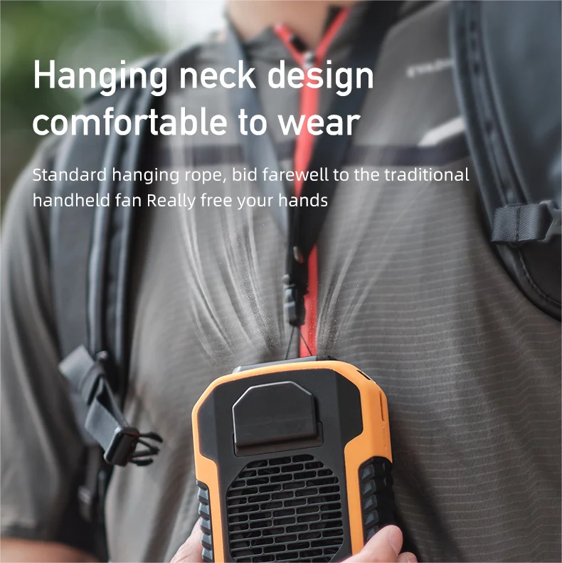 

6000mA Portable Fan USB Air Conditioning Rechargeable Hanging Neck Mini Fan Outdoor Sports Cooling Waist Clip On Fan
