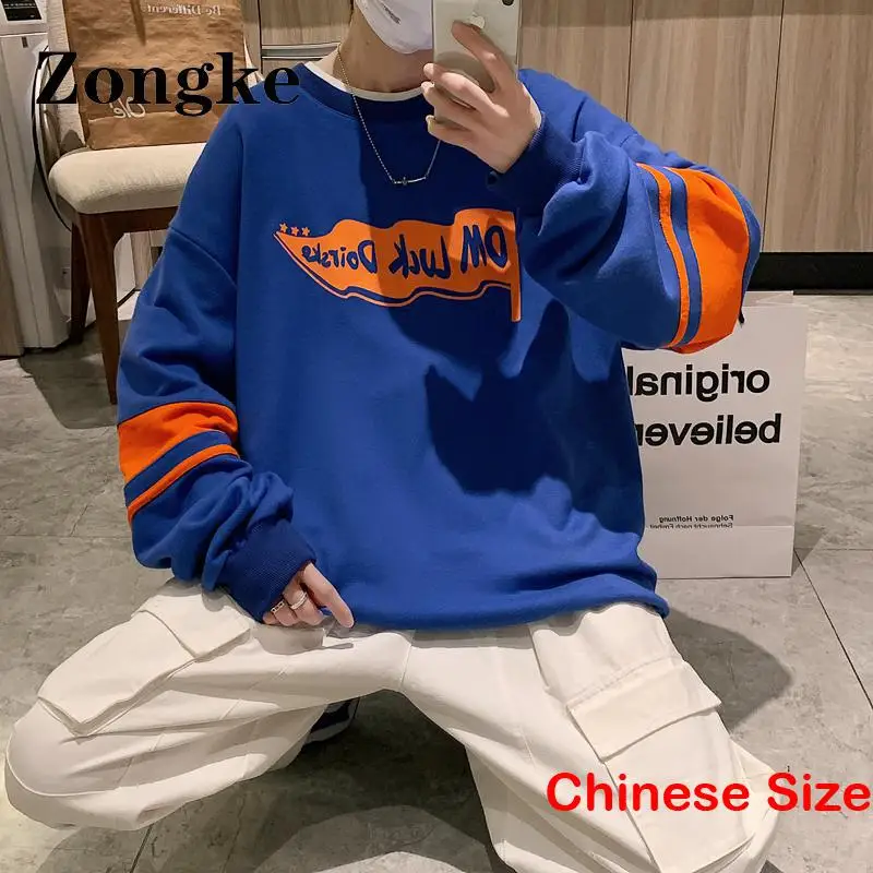 

Свитшот Zongke мужской с принтом, пуловер, одежда в Корейском стиле, уличная одежда, 2XL, весна 2023