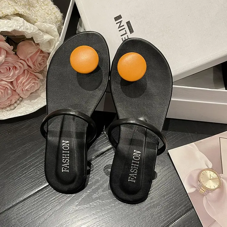 

Сандалии женские с круглым носком, модные удобные повседневные шлепанцы, пляжная обувь, простая обувь, с открытым носком