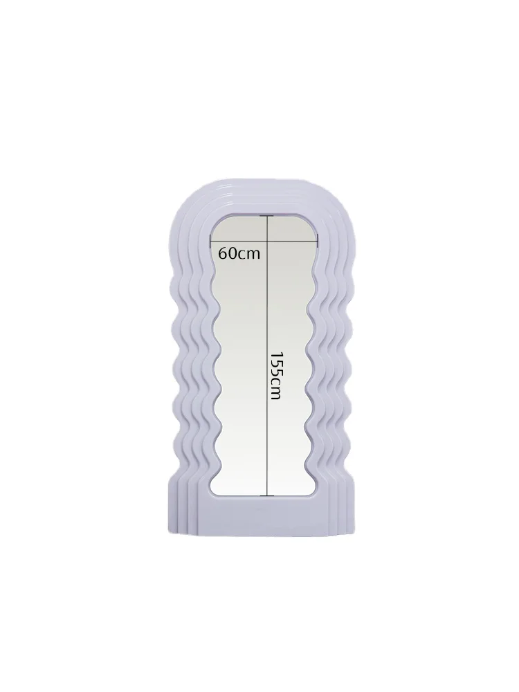 

YY Simple Small Apartment Bedroom Full-Length Mirror Internet Celebrity Ins Style Wave Mirror