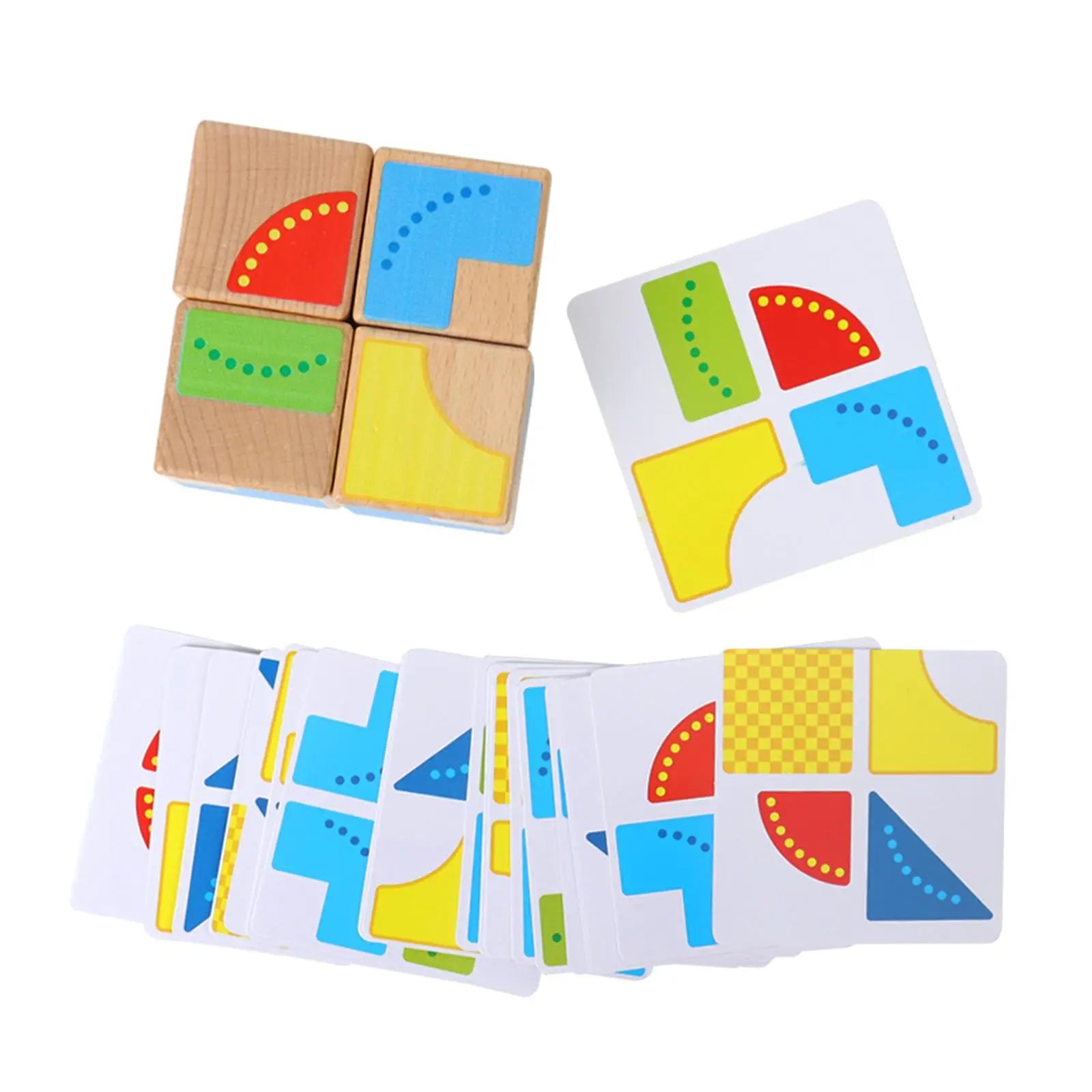 

Wood Building Blocks Shape Color Cognition Match Toy Educational Toys for Boys Girls