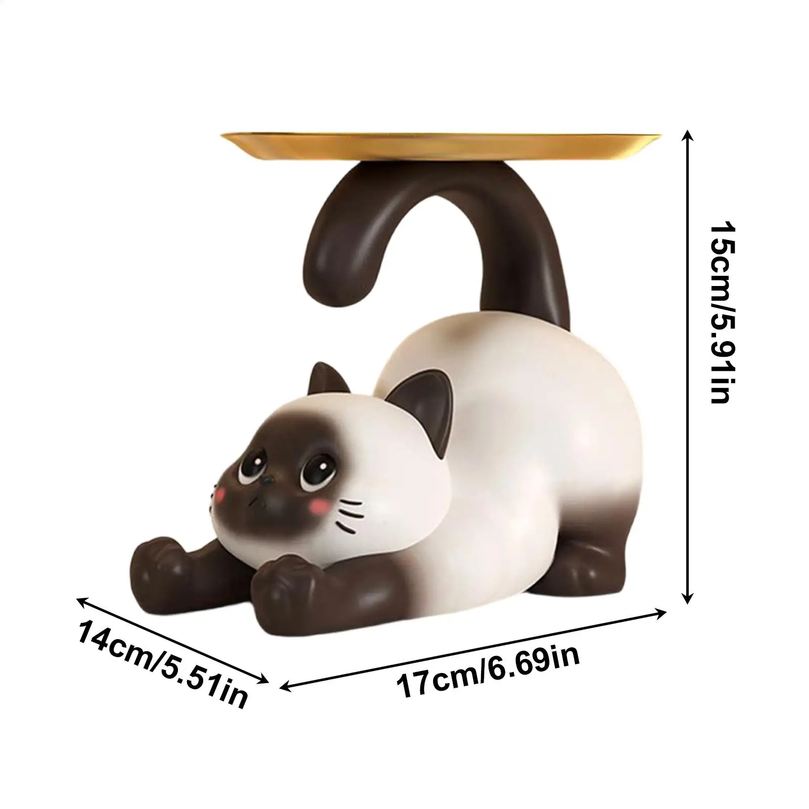 Блюдо для конфет в виде кошки, фигурка кошки с подносом для хранения, смоляный держатель для ключей, миска для конфет, столик для прихожей, дома, гостиной, спальни, шкаф (art.: 3920d495fd4ee) - 3920d495fd4ee