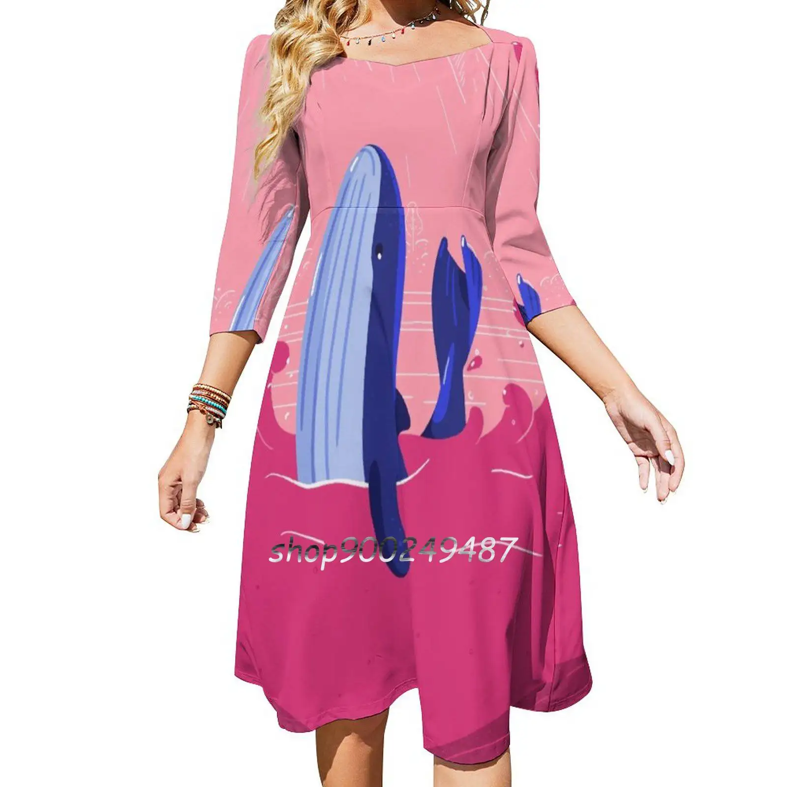 Платья-кит для женщин трапециевидной формы в корейском стиле тонкое платье с