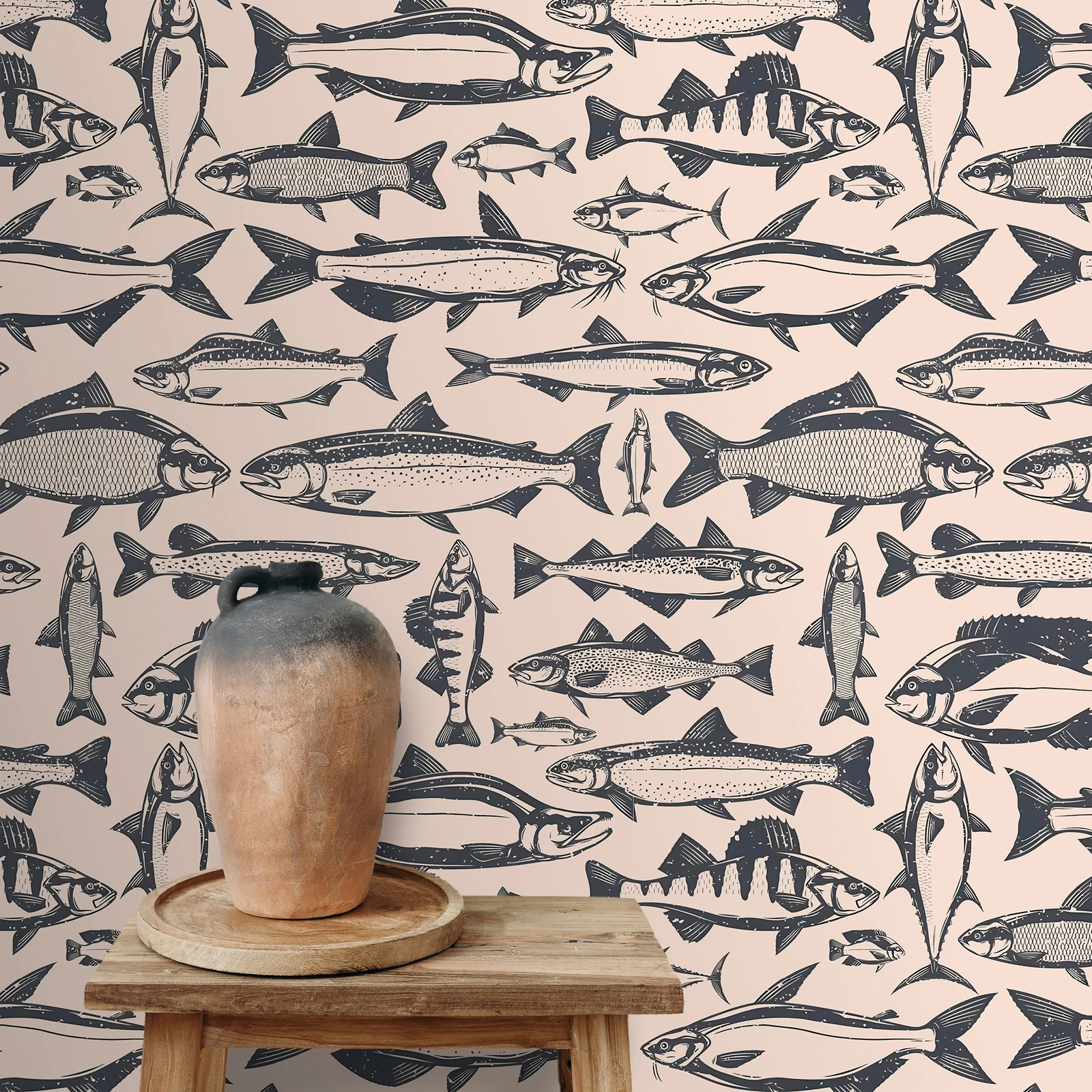 

Eovna древесноволокнистые обои с рыбами 50*300 см