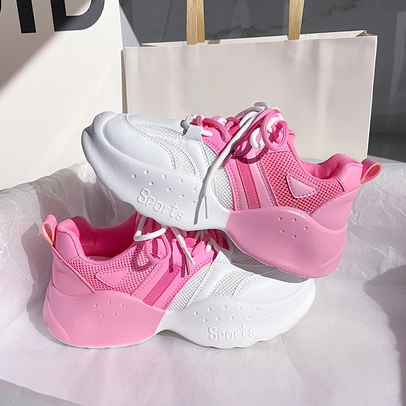 

Spring Autumn New Korean Fashion Designer Luxury Women's Thick Sole Gradient Casual Sports Shoes Women Vulcanized Shoes Mujer