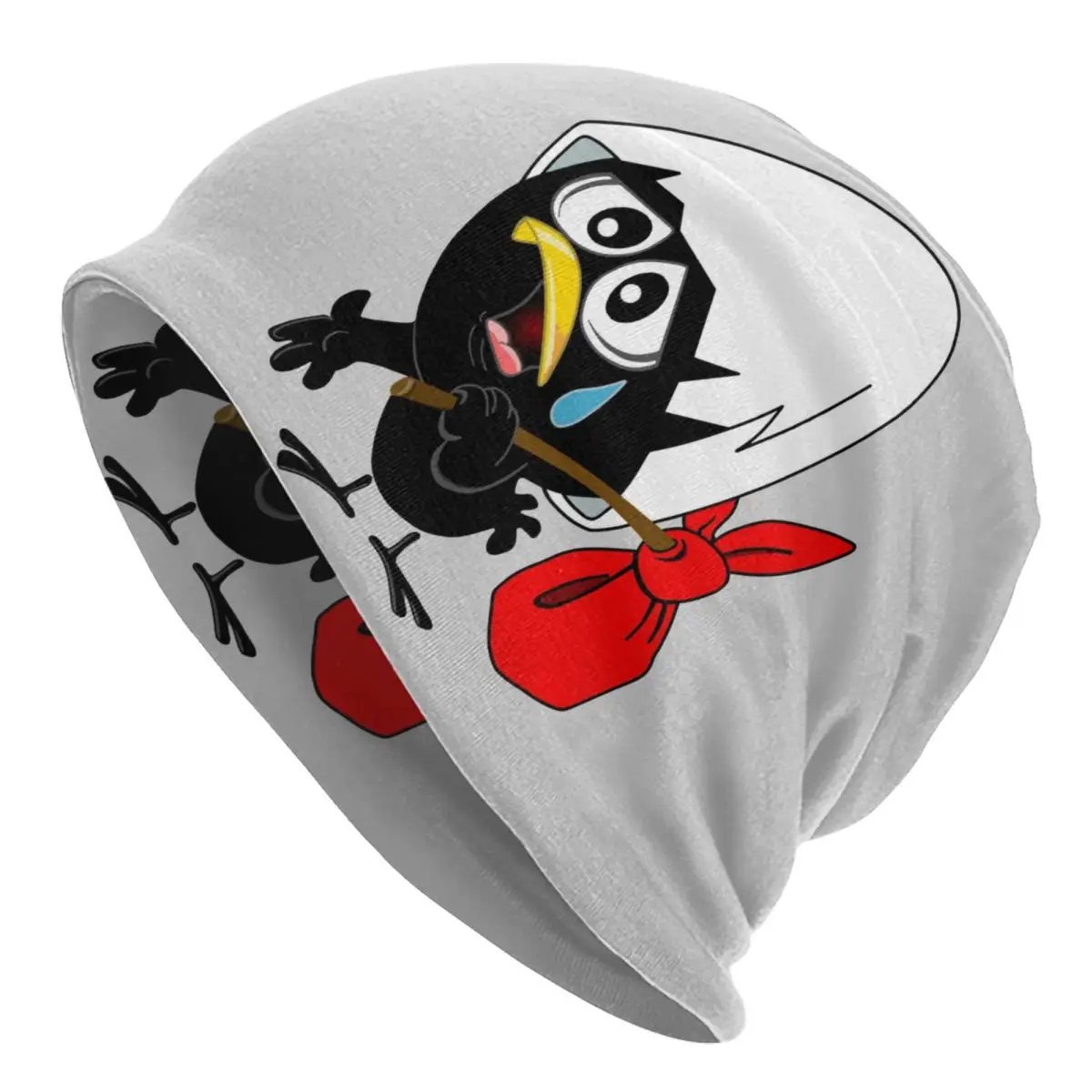 

Sad Black Chicken Calimero Beanie Cap Unisex Winter Bonnet Homme Knitting Hats Outdoor Comic Cartoon Skullies Beanies Caps