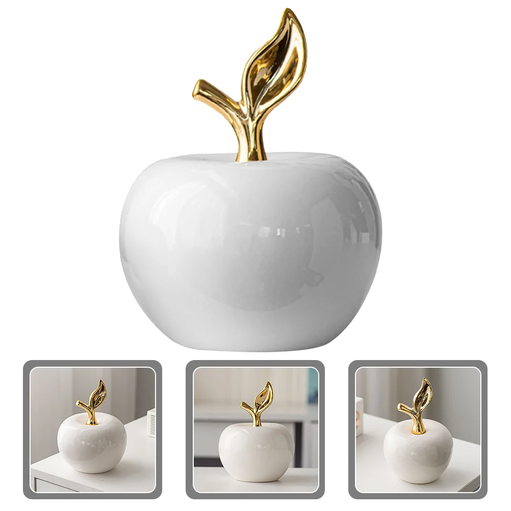 

Christmas Decorations Ceramic Apple Ornament Figurine Lifelike Household White Realistic Fruit Model