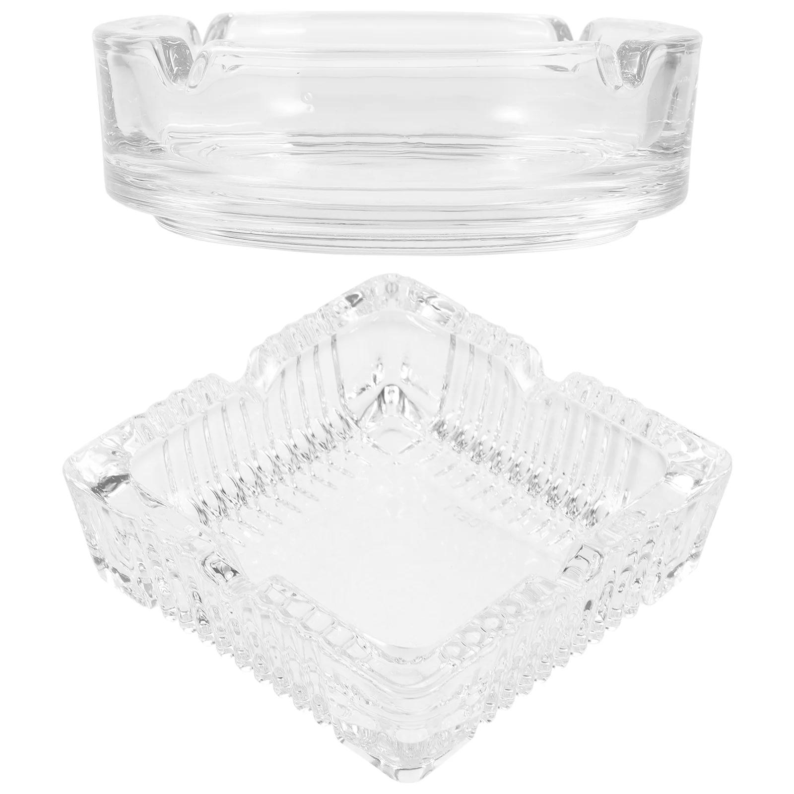 

2 Pcs Ash Trays Outdoor Ashtray Large Household Tabletop Glass Home Ash Trays For Holder Indoor Office