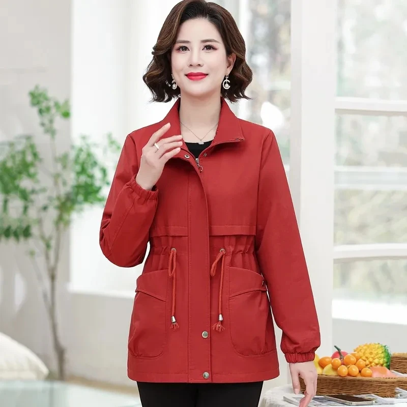 Тренчкот средней длины со шнуровкой и отложным воротником корейские винтажные