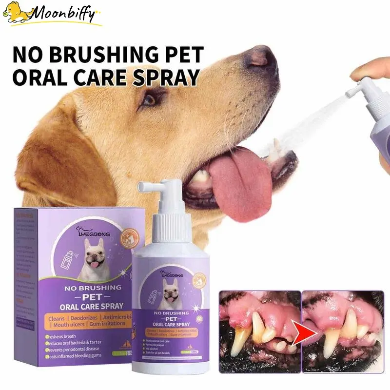 

50ml Pet Oral Cleanse Spray Dogs Cats Teeth Clean Deodorant Prevent Calculus Remove Kitten Bad Breath Pets Oral Care Supplies