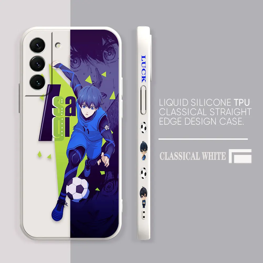 Case For Samsung Galaxy S23 S22 S21 S20 FE S11 S11E S10 S10E S9 S30 Ultra Plus 4G 5G Case Funda Cqoue Shell Fookball B-BLUE LOCK