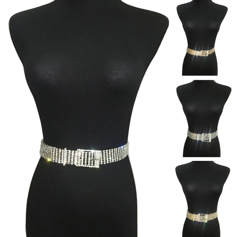 

Glittering Waist Belt for Banquet Idol Costume Jewelry Waist Theatrical Costume Ultra-flashing Waist Belts for Jeans