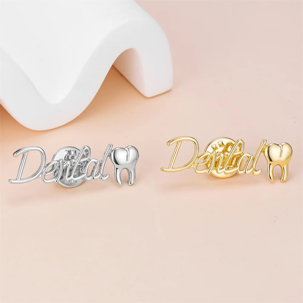 Harong зубная табличка Классический медицинский зуб золотого цвета металлический