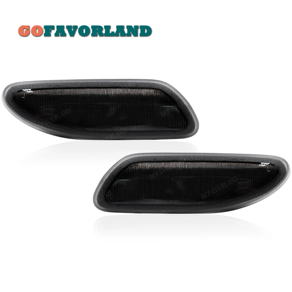 

Pair Front LH RH Marker Corner Turn Signal Light Cover Cap Smoke Black 2038200721 2038200821 For Mercedes Benz C-Class 2001-2007