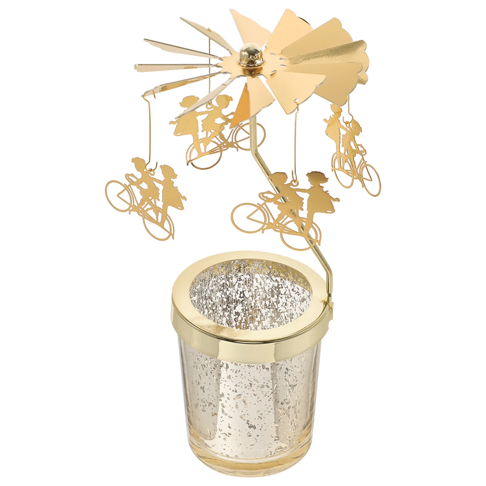 

Holder Candlestick Rotating Tea Light Metal Rotary Romantic Wedding Table Party Ornament Stand Carousel Decoration Decorations