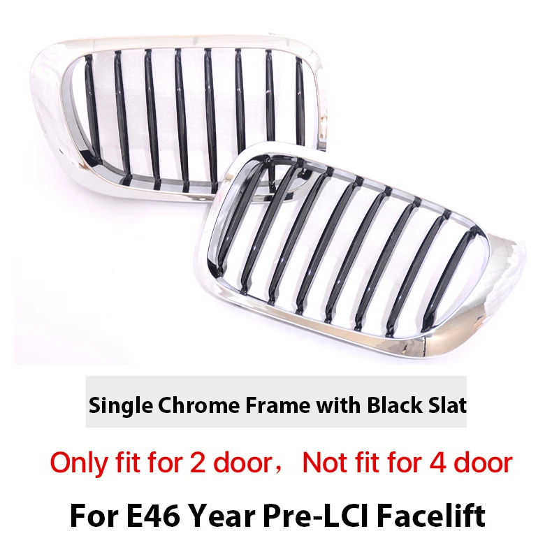 

Передний нижний бампер, глянцевая черная решетка, гоночная решетка M, цветная решетка для BMW 3 серии E46 1998-2001, Pre-LCI Facelift, 2 двери