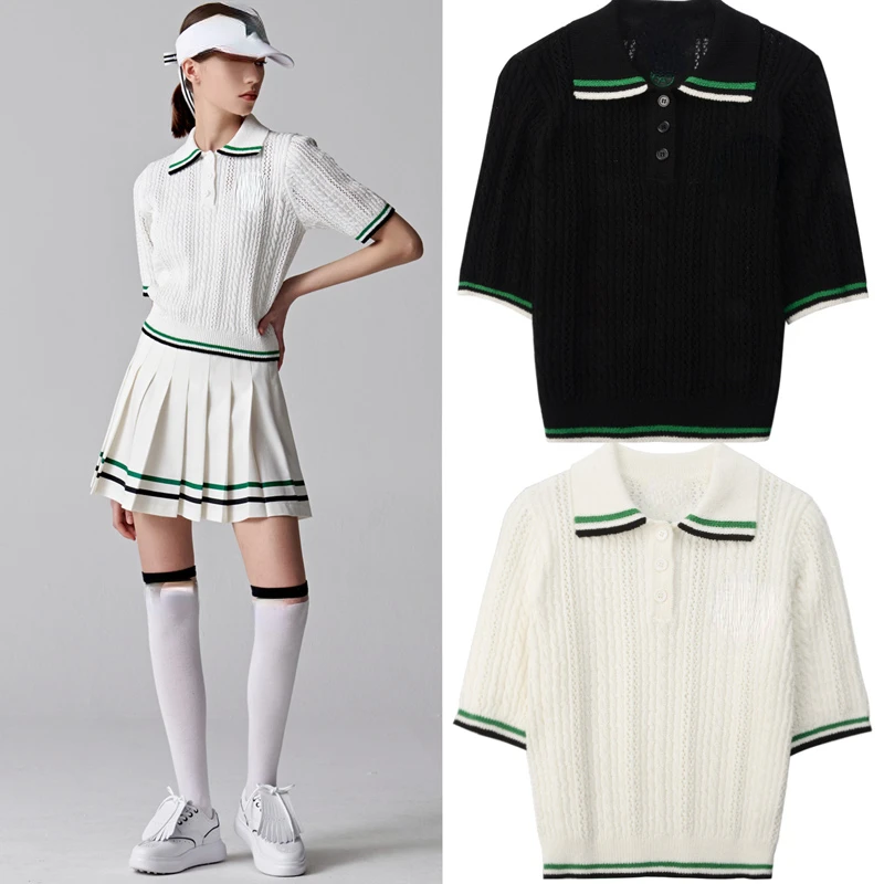 

New Apparel Golf Summer Short Sleeve Top Clothing Casual Fashion Slim Fit Thin Knit Shirt Clothes
