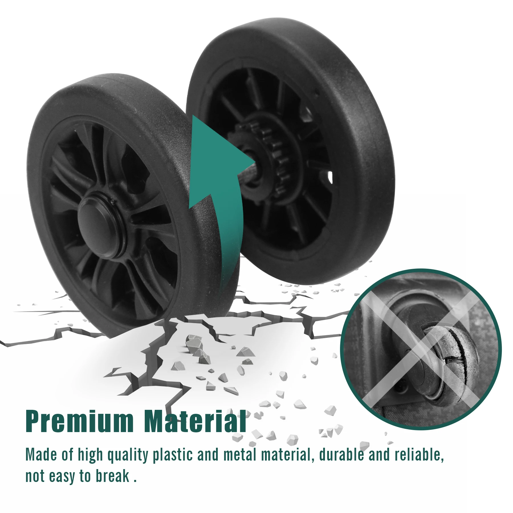 4 шт./компл. колеса для багажа с винтовым колесиком сменный чемодан на колесиках