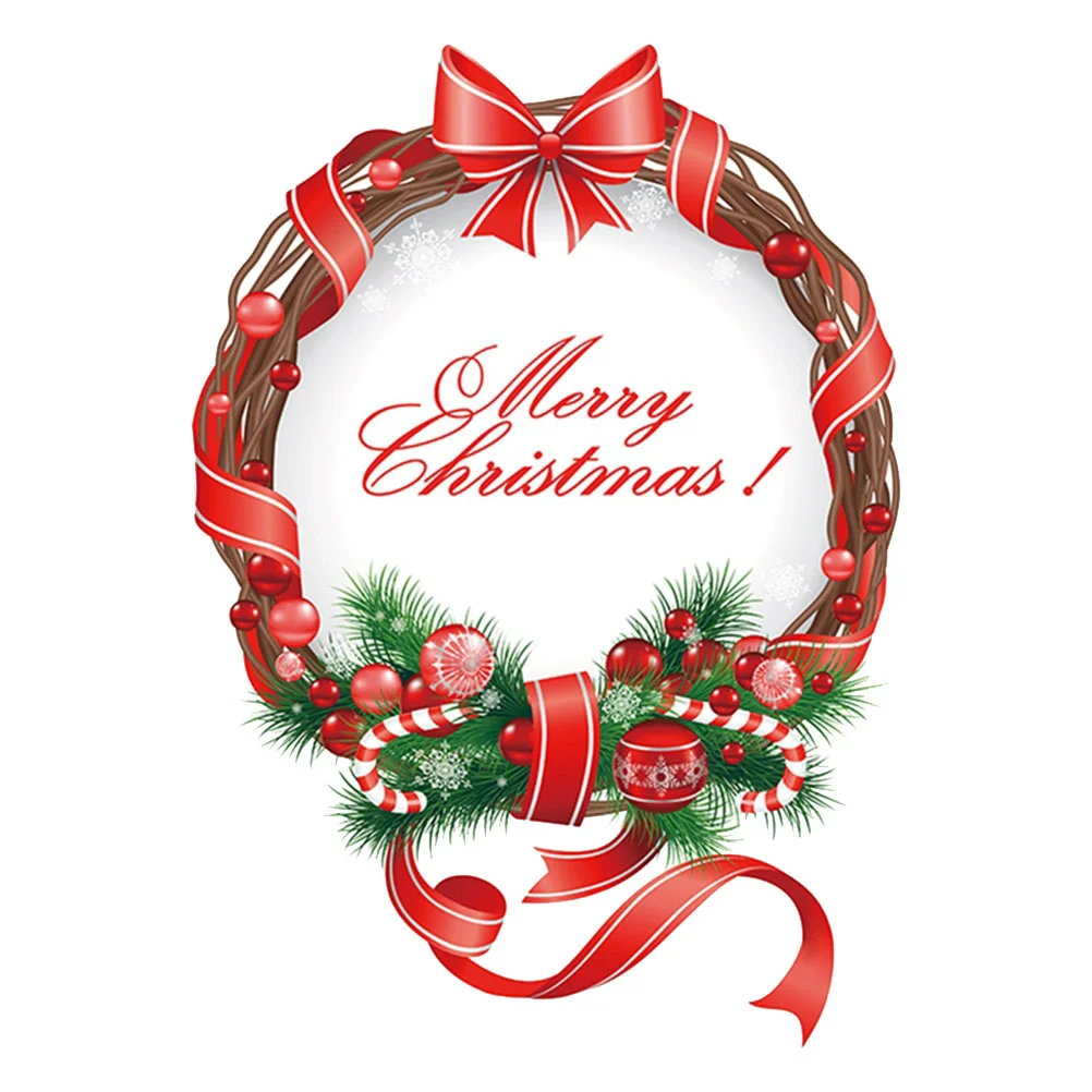 

Christmas Window Decals Winter Wonderland Decor Christmas Door Wrap Winter Home Decor Round Christmas Door Sticker