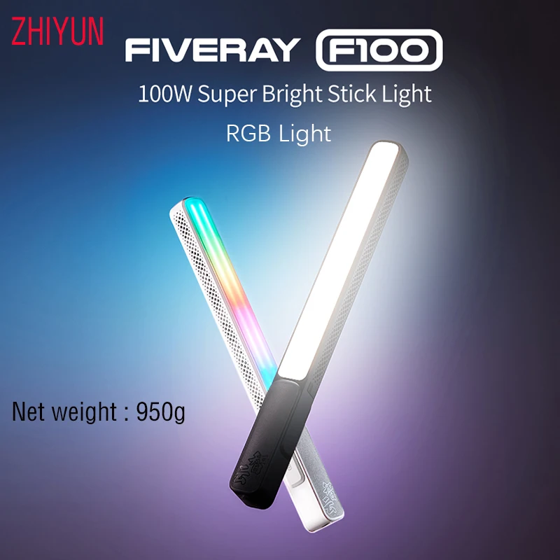 

ZHIYUN FIVERAY F100 Led RGB Video Lamp Handheld Light 100W Super Bright Stick Photography Lighting for Live Streaming Tiktok