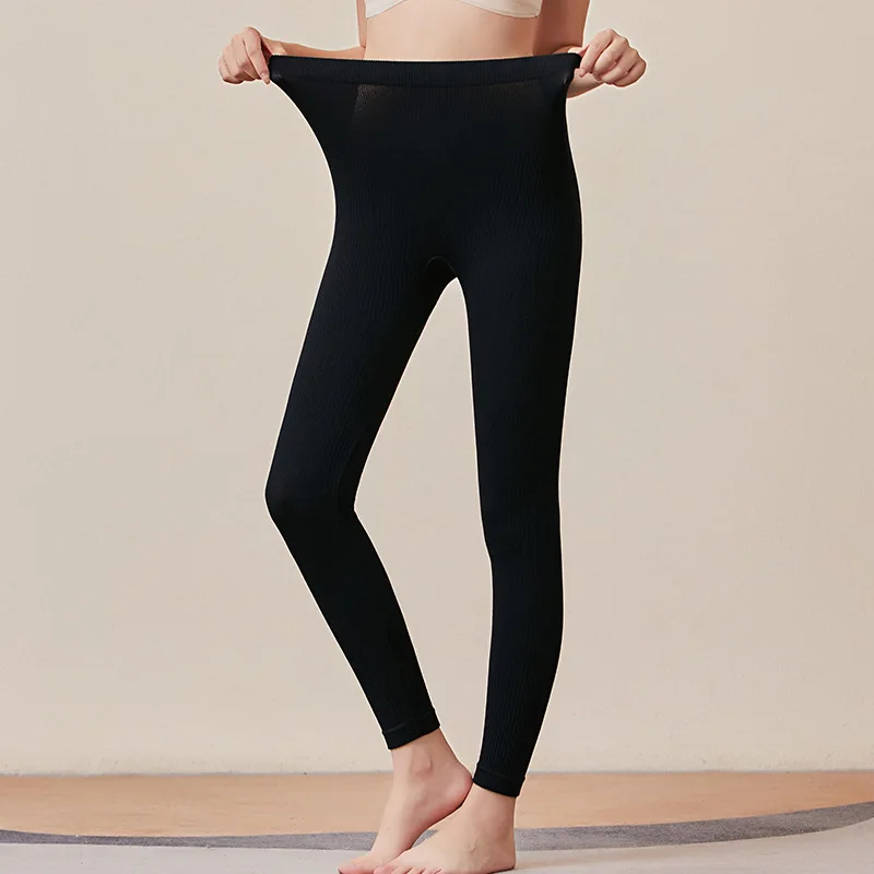 High Elasticity Mulberry Silk Seamless Leggings Long Pants Slim Fit Thermal Underwear Autumn and Winter Warm Women's Trousers