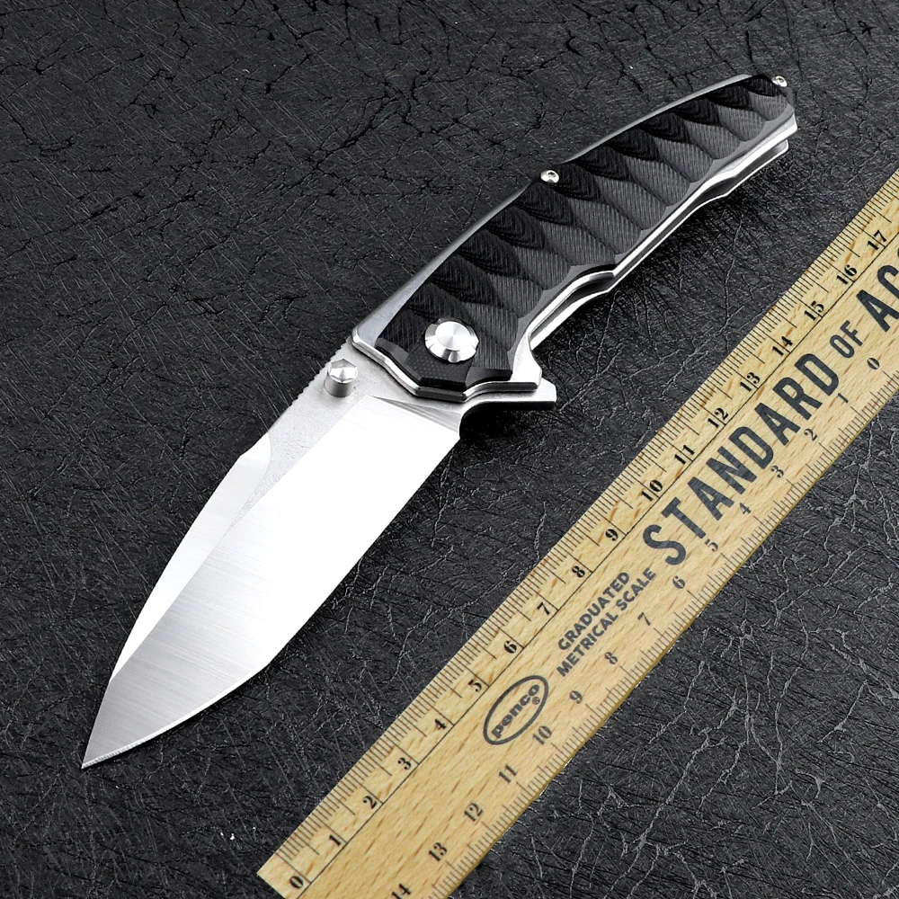 

D2 Steel Heavy Duty Folding Knife G10 Handle Camping Survival Hunting Knife Outdoor EDC High Hardness Sharp Self Defense Tool