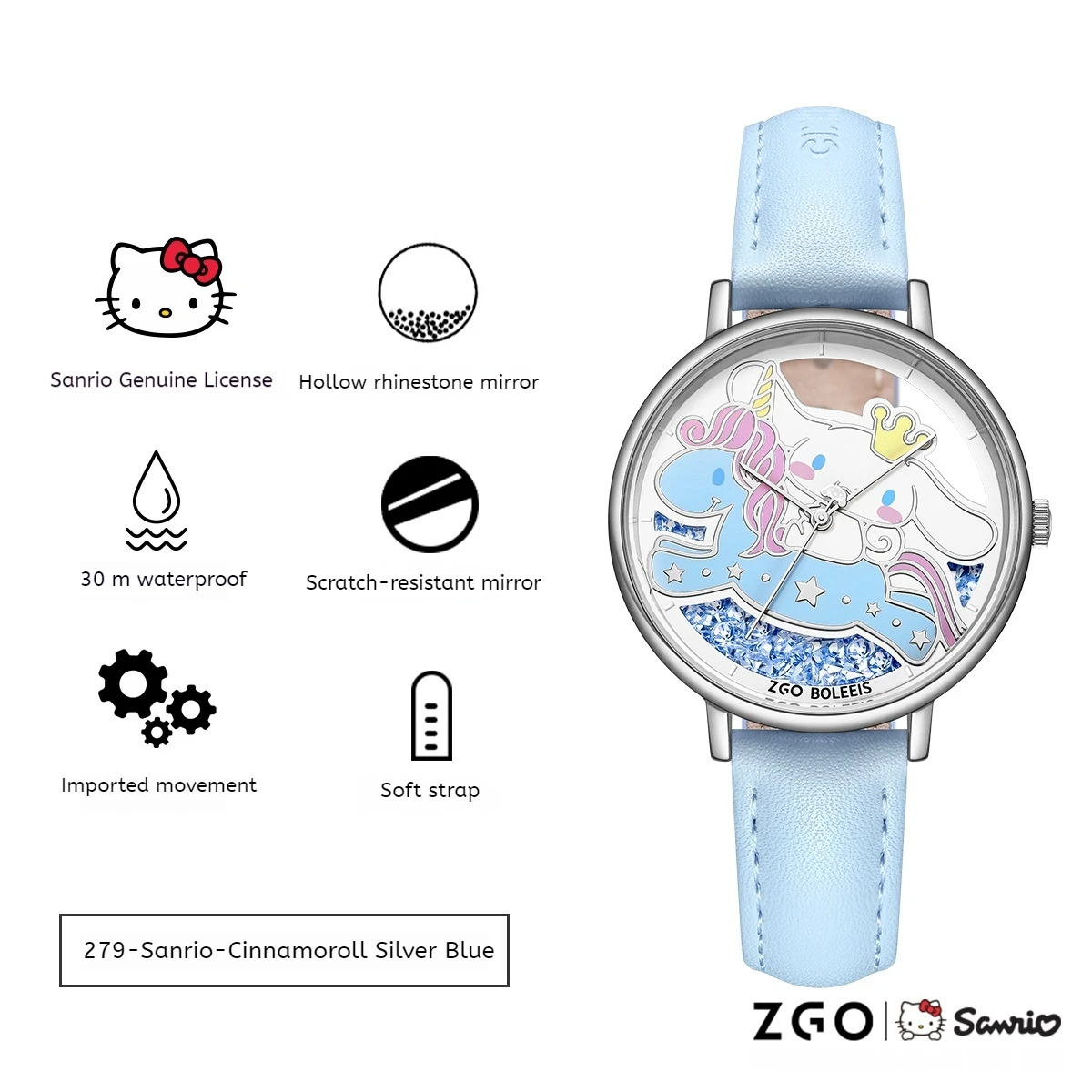 Новинка 2024 часы Hellokitty Girl Ins нишевой дизайн металлический ремешок