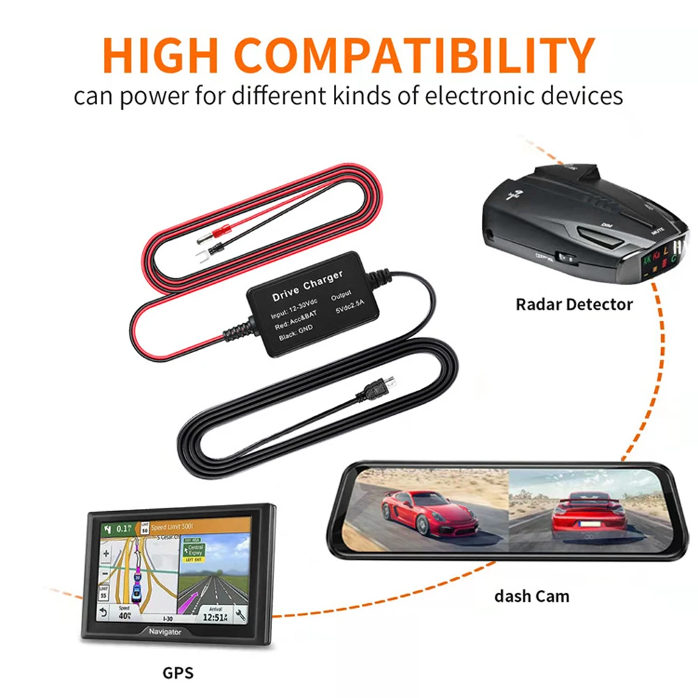 

Universal Hard Wire Fuse Box Dash Cam Dash Cam Hard Wire Kit USB For Car DVR Camera, GPS Navigation, Tablet, Mobile Phone, Etc.