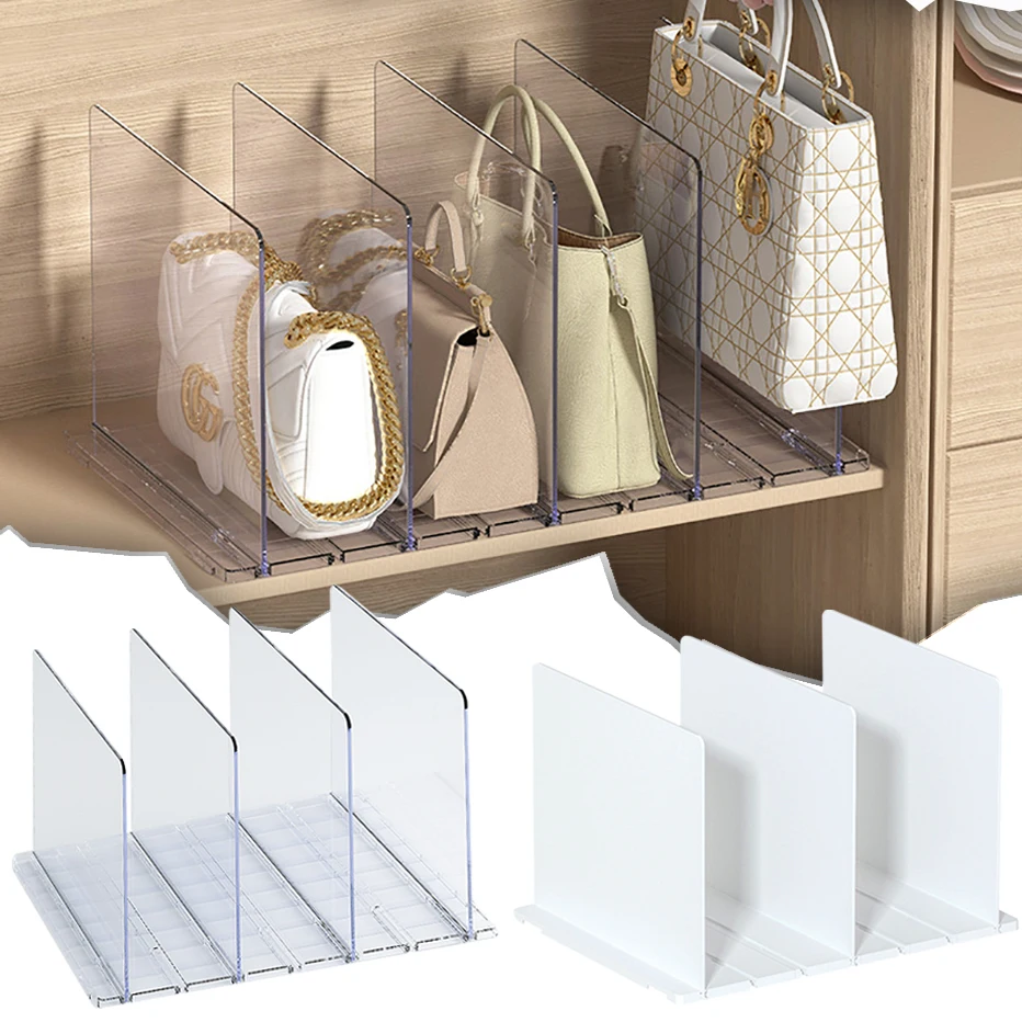 

Handbag Organize Divider Multi-Purpose Dishes Books Bags Storage Display Rack Plastic Wardrobe Divider Shelf Storage Organizer