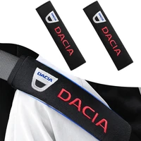 2pcs universal car cotton seat belt shoulder cover auto accessories for dacia lodgy mcv sandero duster logan sandero dokker logo