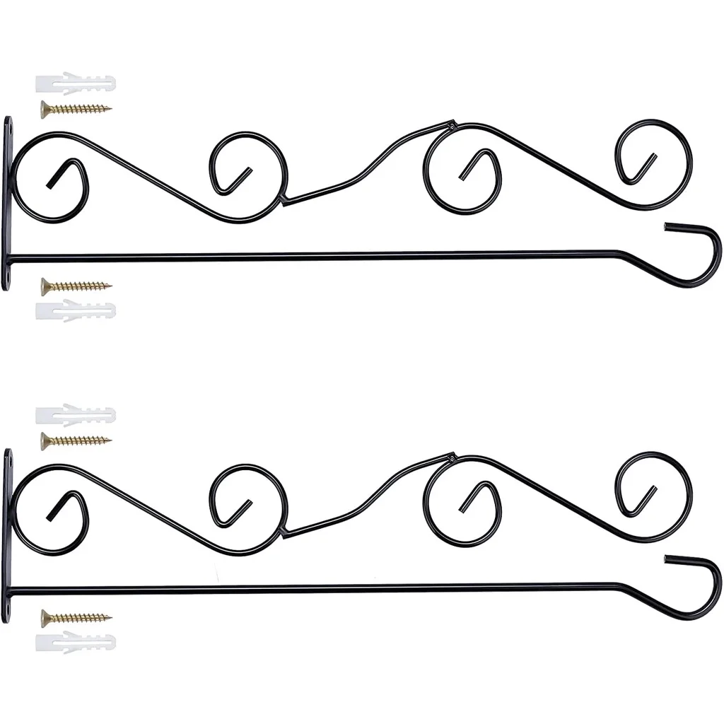 

2 Pack Wall Garden Flag Holder Metal Wrought Iron Garden Flags Scroll Hanger for Wall Porch Mailbox 16 Inch