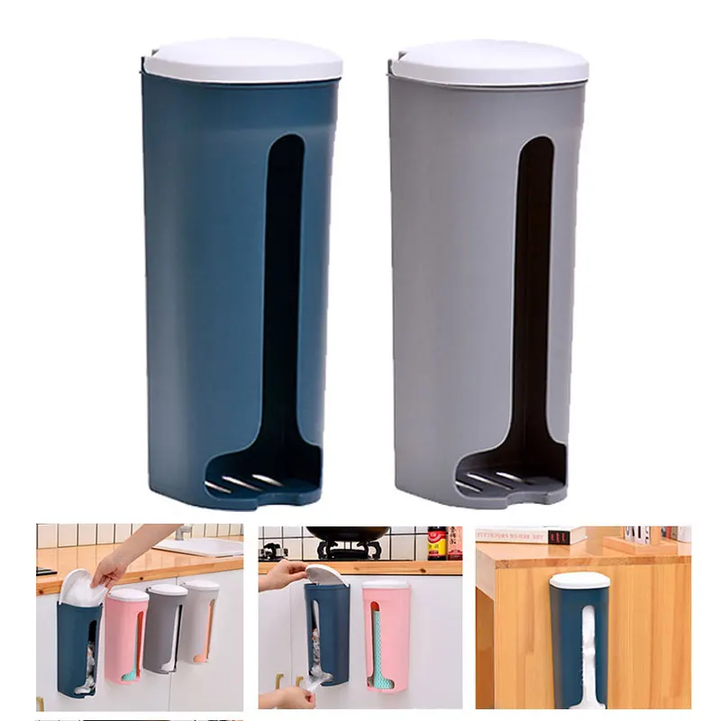 

1pcs Creative Plastic Bag Storage Rack Free Perforation Wall Hanging Kitchen Garbage Bag Storage Box