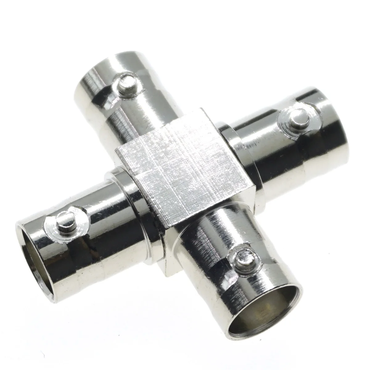 

RF Coaxial Connector BNC female to BNC Triple Female Plug jack 3 in 1 TV jack Plug T Type T-Shaped Antenna adapter for TV C1