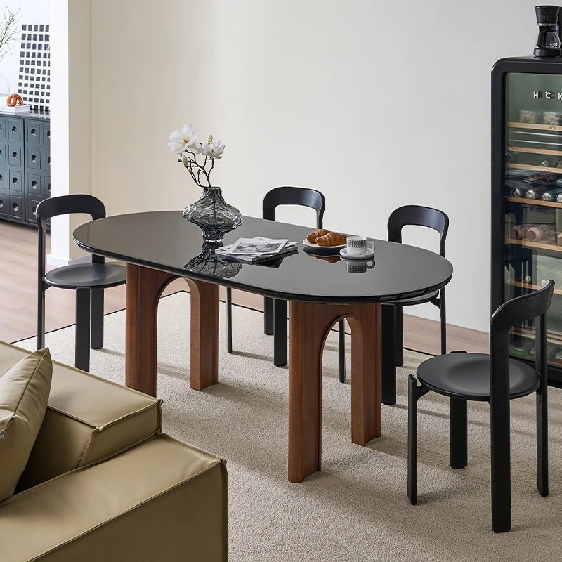 Деревянные скандинавские обеденные столы Овальные для гостиной кофейный дизайн