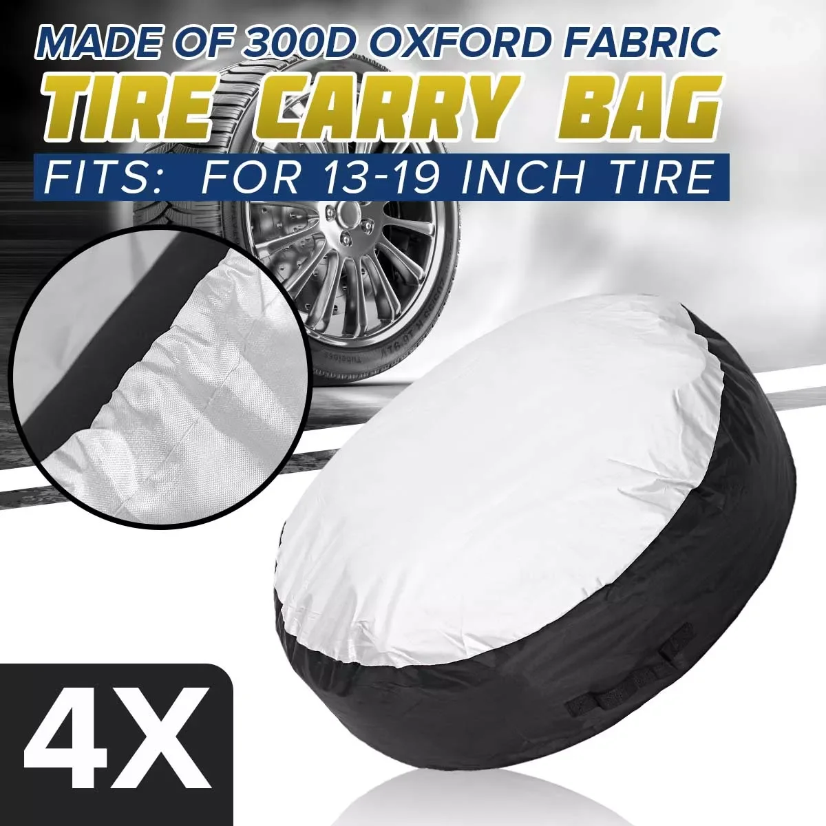 

13-19/16-20 Inch Car Spare Tire Cover Case Polyester Auto Wheel Tires Storage Bags Vehicle Tyre Dust-proof Protector