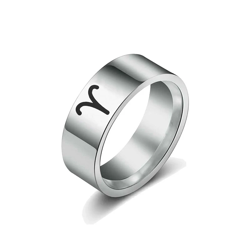 Черно-серебряный цвет нержавеющая сталь знаки зодиака для женщин и мужчин 12