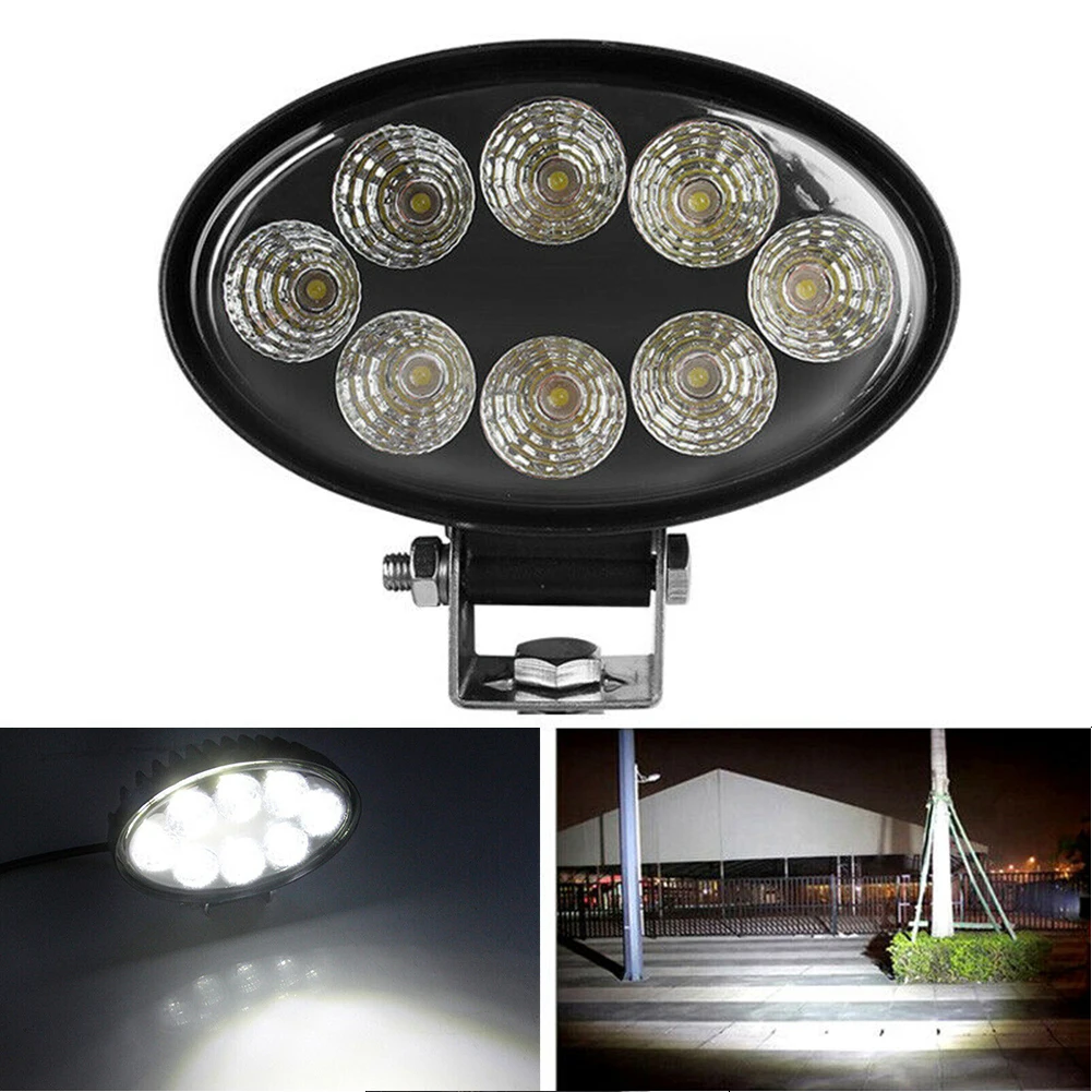 

LED Oval Work Light 6000K 24W White Fog Light For Truck OffRoad Tractor Flood Beam Night Driving Lights DC 9-32V Auto Parts
