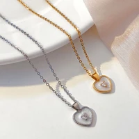 crystal zircon heart pendant necklaces for women double love heart charm choker necklace girls statement collar jewelry korea
