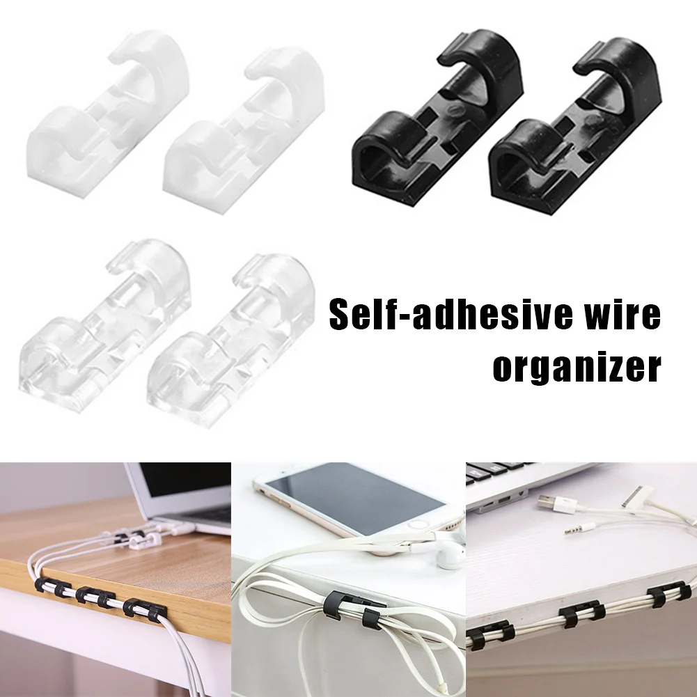 

20Pcs Wire Storage Clips Buckle Securing Cable Clamp Data Line Finishing Organizer
