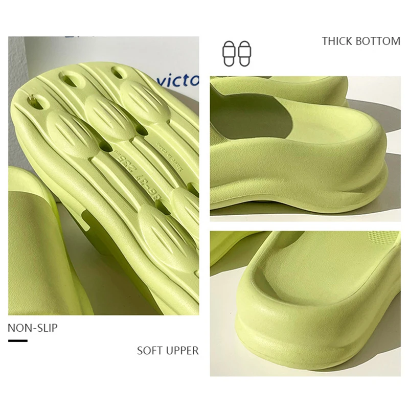 Curved Surface EVA Slippers for Home Designer Arch Support Platform Shoes Summer Indoor Decompression Non-slip Bathroom Slides