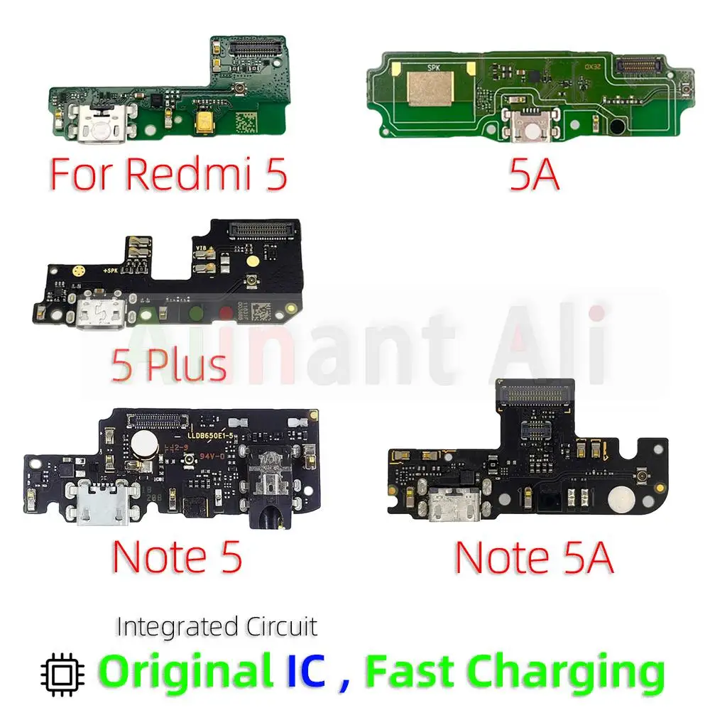 Оригинал для Xiaomi Redmi Note 5 5A Pro Plus Prime Быстрая зарядка USB зарядное устройство плата